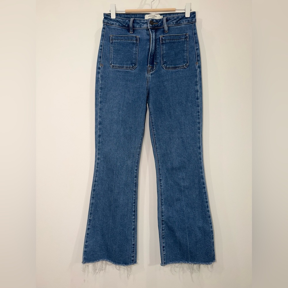 Hidden High Rise 
Classic Blue Flare Jeans for Women